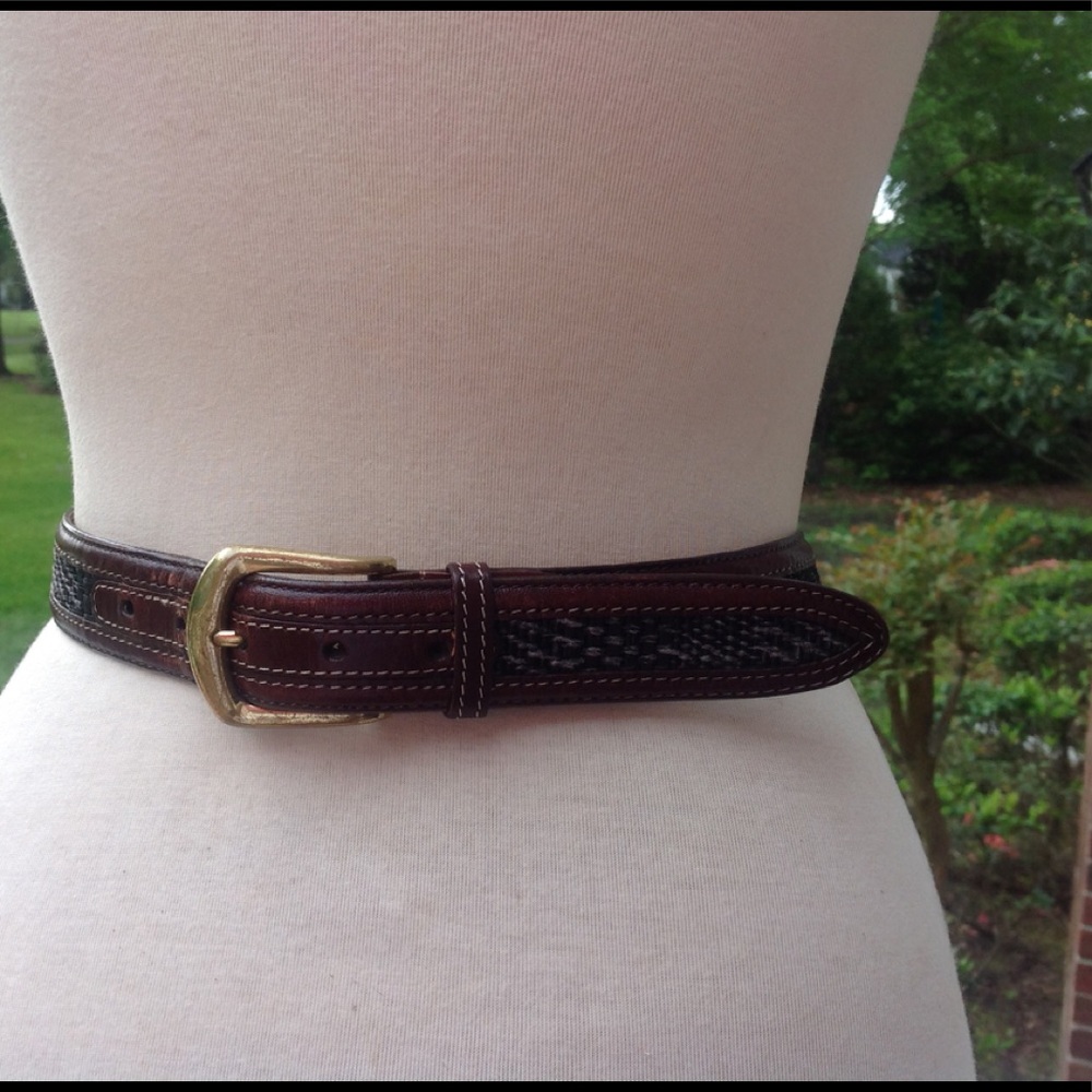 Johnston & Murphy Brown Leather Belt Men's Woven
